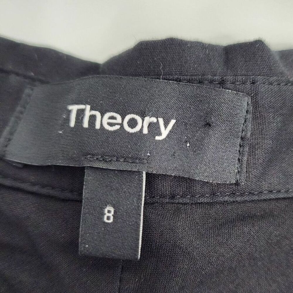 Theory Dress Women's‎ 8 Medium Collared Sleeveless Fit Flare Black - Picture 5 of 6